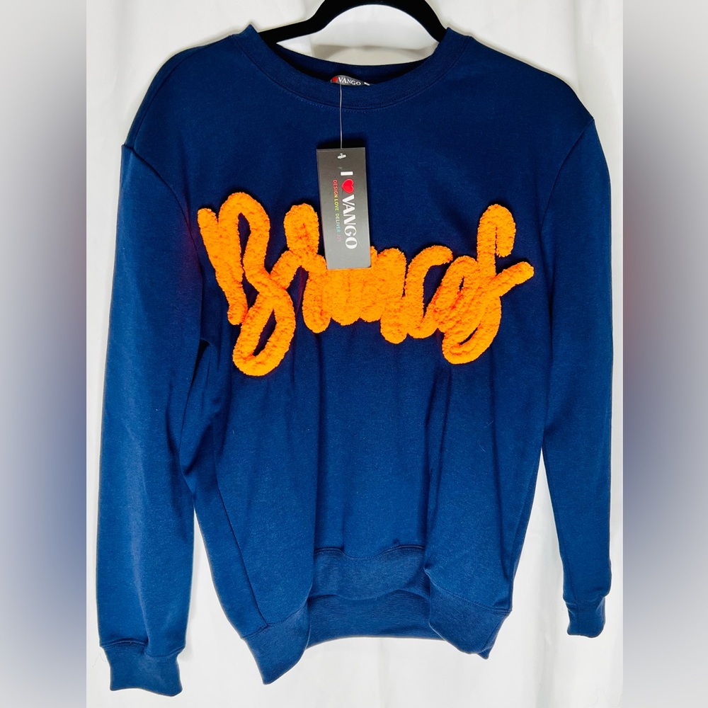 Denver Broncos I ❤️ Vango Navy Sweatshirt Size: Small